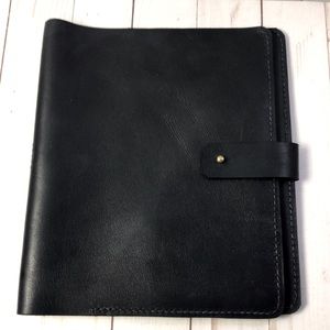 Marie Mae Company Navy Blue Leather Portfolio 10” x 9”